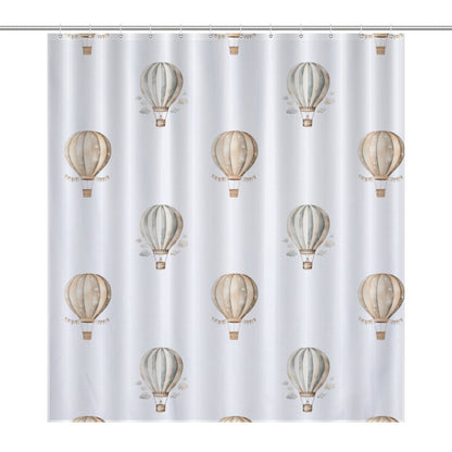 Lightweight Shower Curtain- Neutral Hot Air Balloons