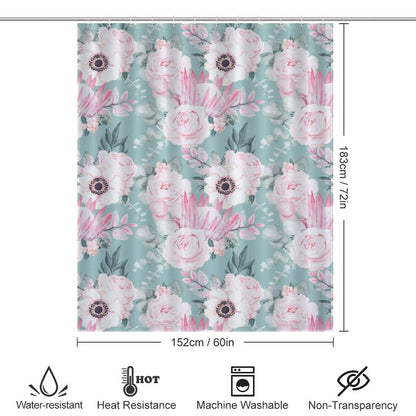 Lightweight Shower Curtain- Boho Floral Fun