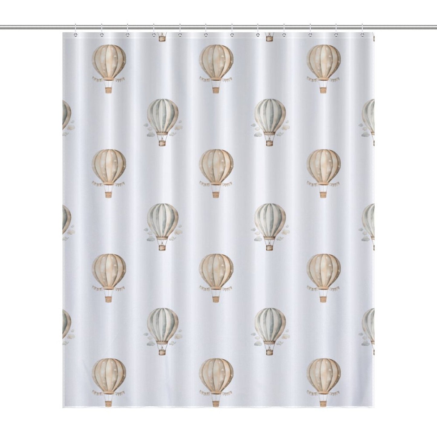 Lightweight Shower Curtain- Neutral Hot Air Balloons