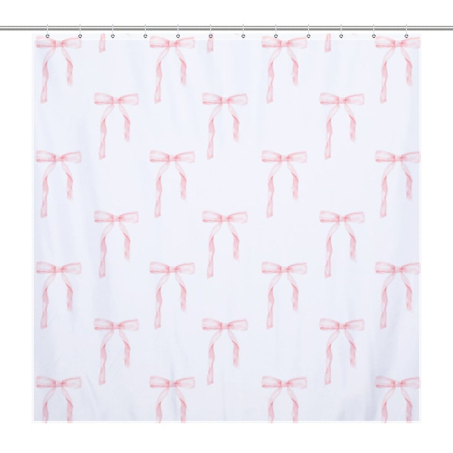 Lightweight Shower Curtain- Watercolor Coquette Pink Bows