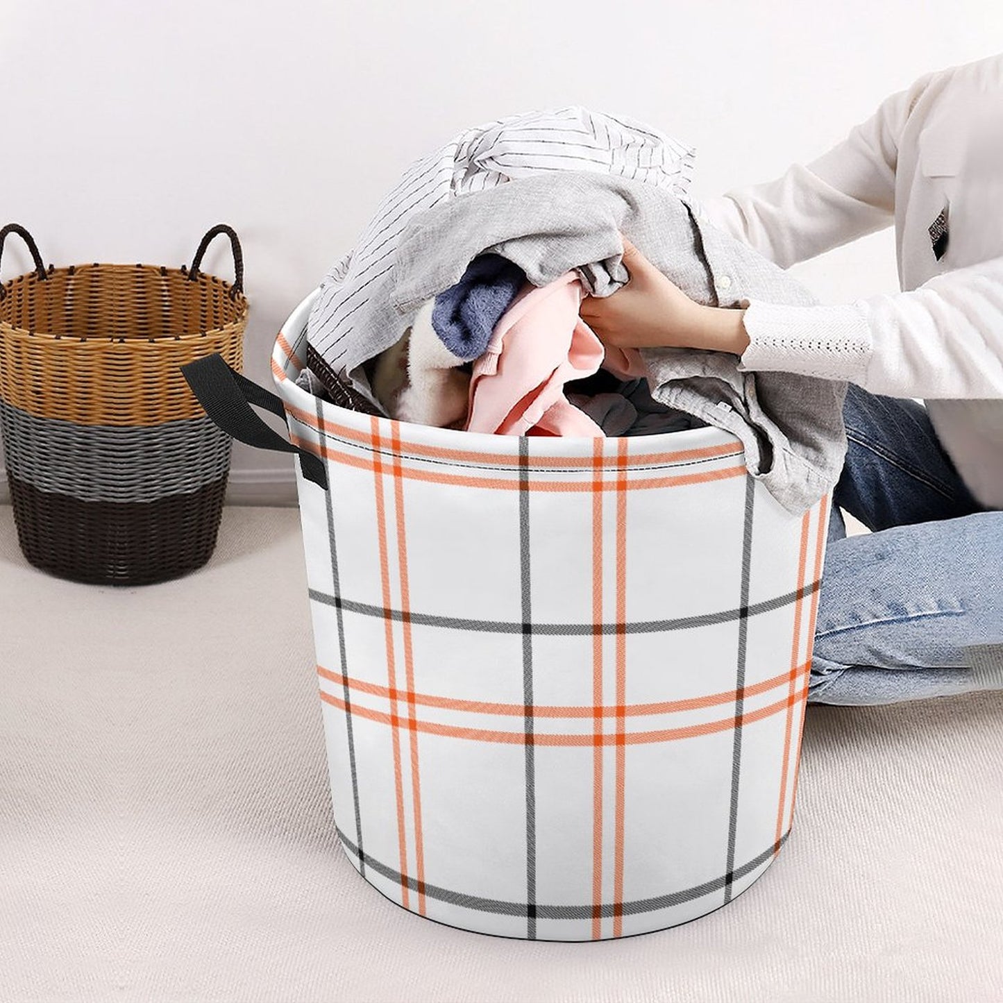 Collapsible Laundry Hamper- Fall Tartan Plaid