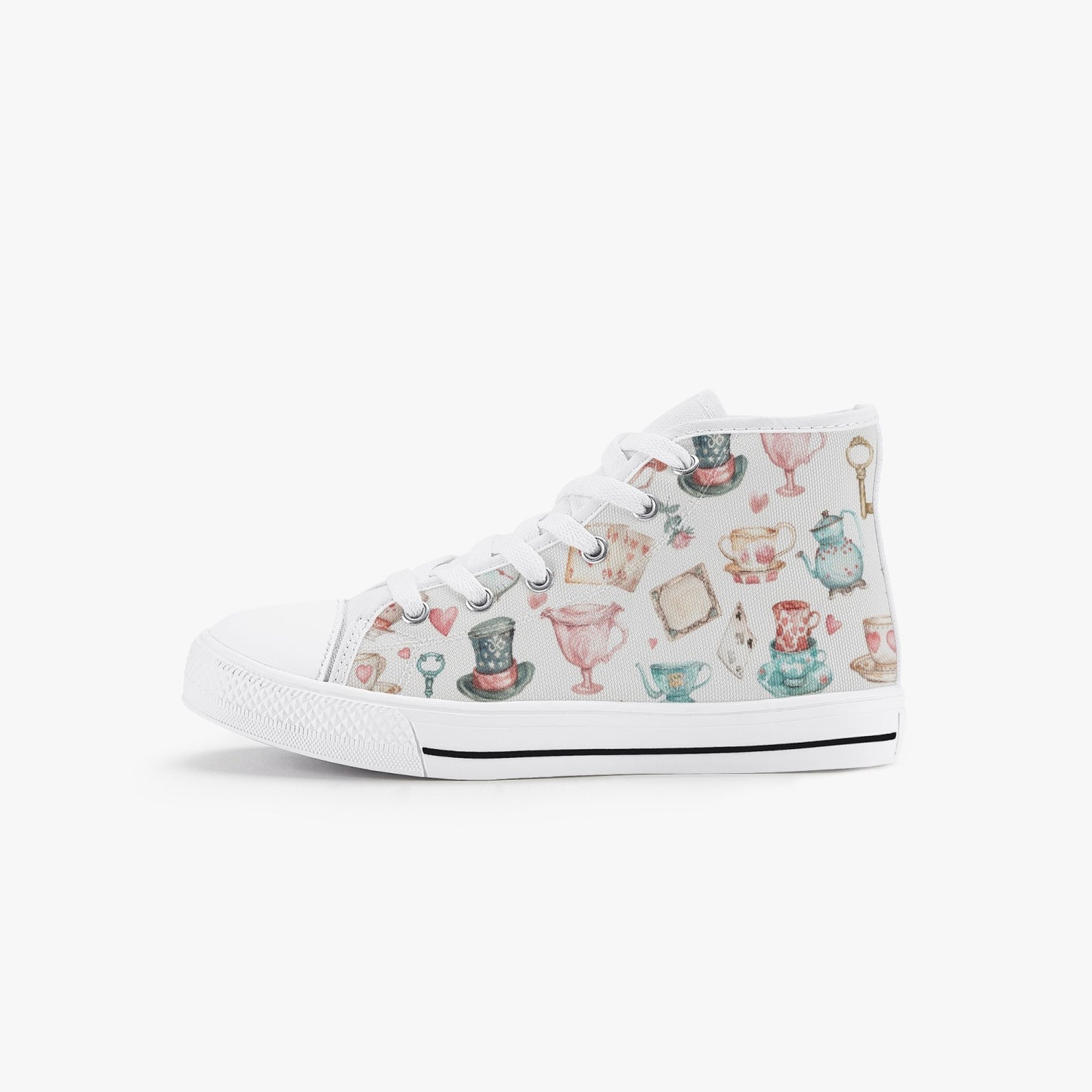 Girls Watercolor Wonderland Kid’s High-Top Canvas Shoes