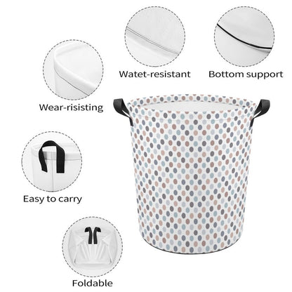 Collapsible Laundry Hamper- Neutral Dots