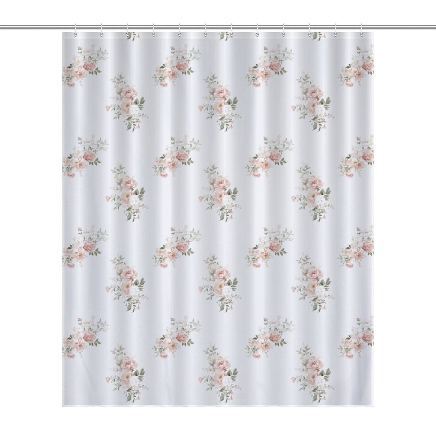 Lightweight Shower Curtain- Elegant Coral Floral