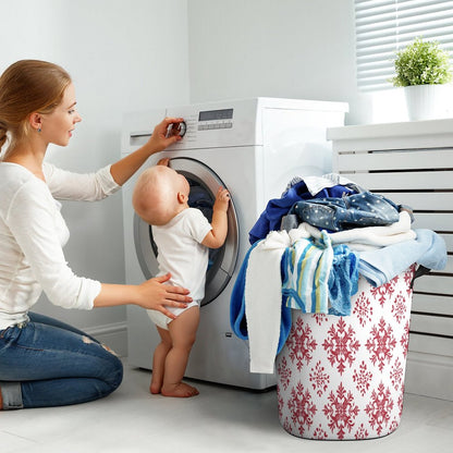 Collapsible Laundry Hamper- Elegant Snowflakes