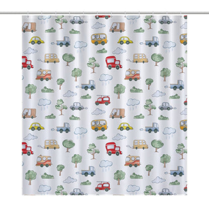 Lightweight Shower Curtain-Cute Cars