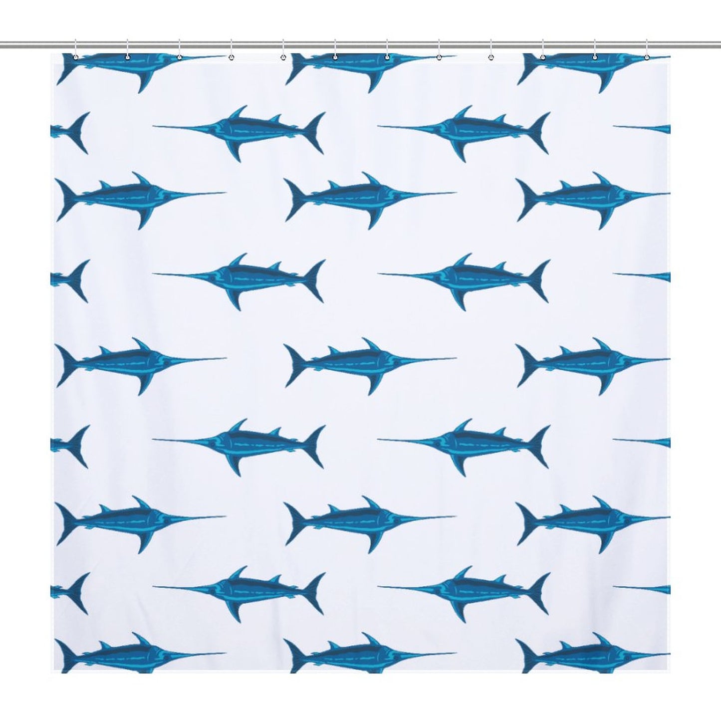 Lightweight Shower Curtain-Preppy Swordfish