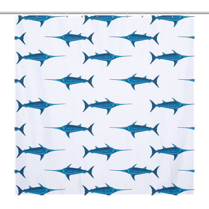 Lightweight Shower Curtain-Preppy Swordfish