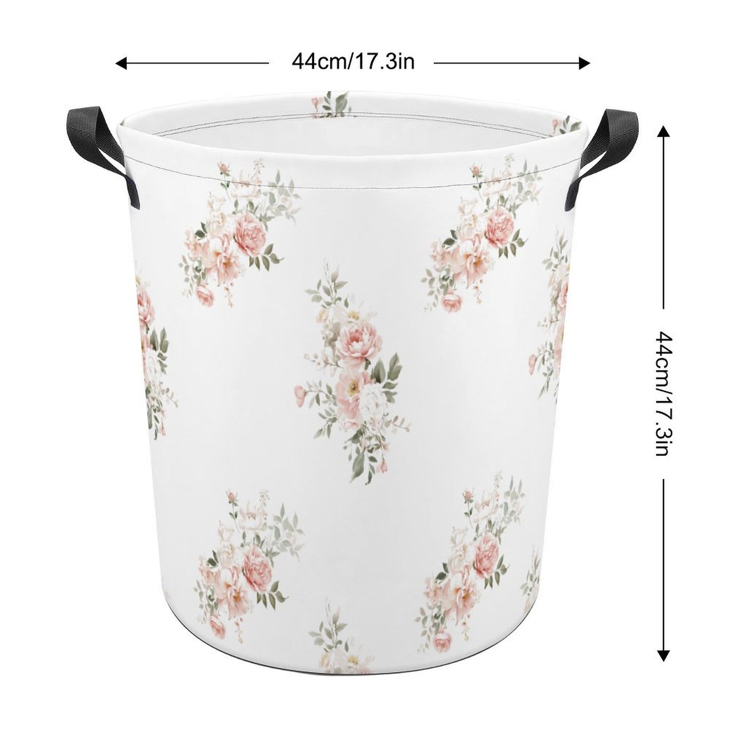 Collapsible Laundry Hamper-Elegant Coral Floral