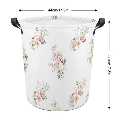 Collapsible Laundry Hamper-Elegant Coral Floral