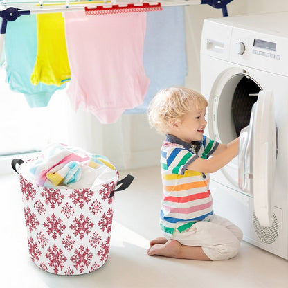 Collapsible Laundry Hamper- Elegant Snowflakes