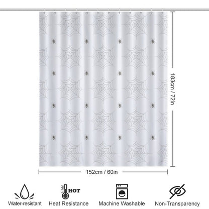 Lightweight Shower Curtain- Watercolor Spider Webs