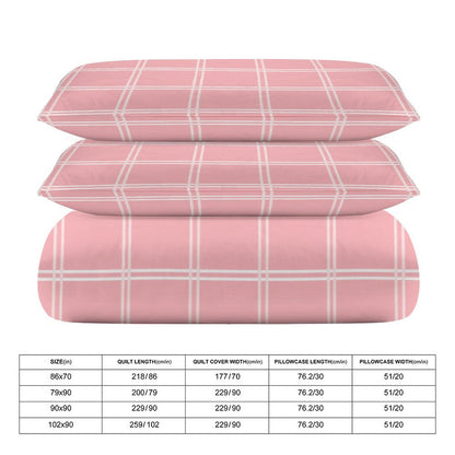 3-Piece Bedding Set-90"x90" Full/Queen Girly Plaid