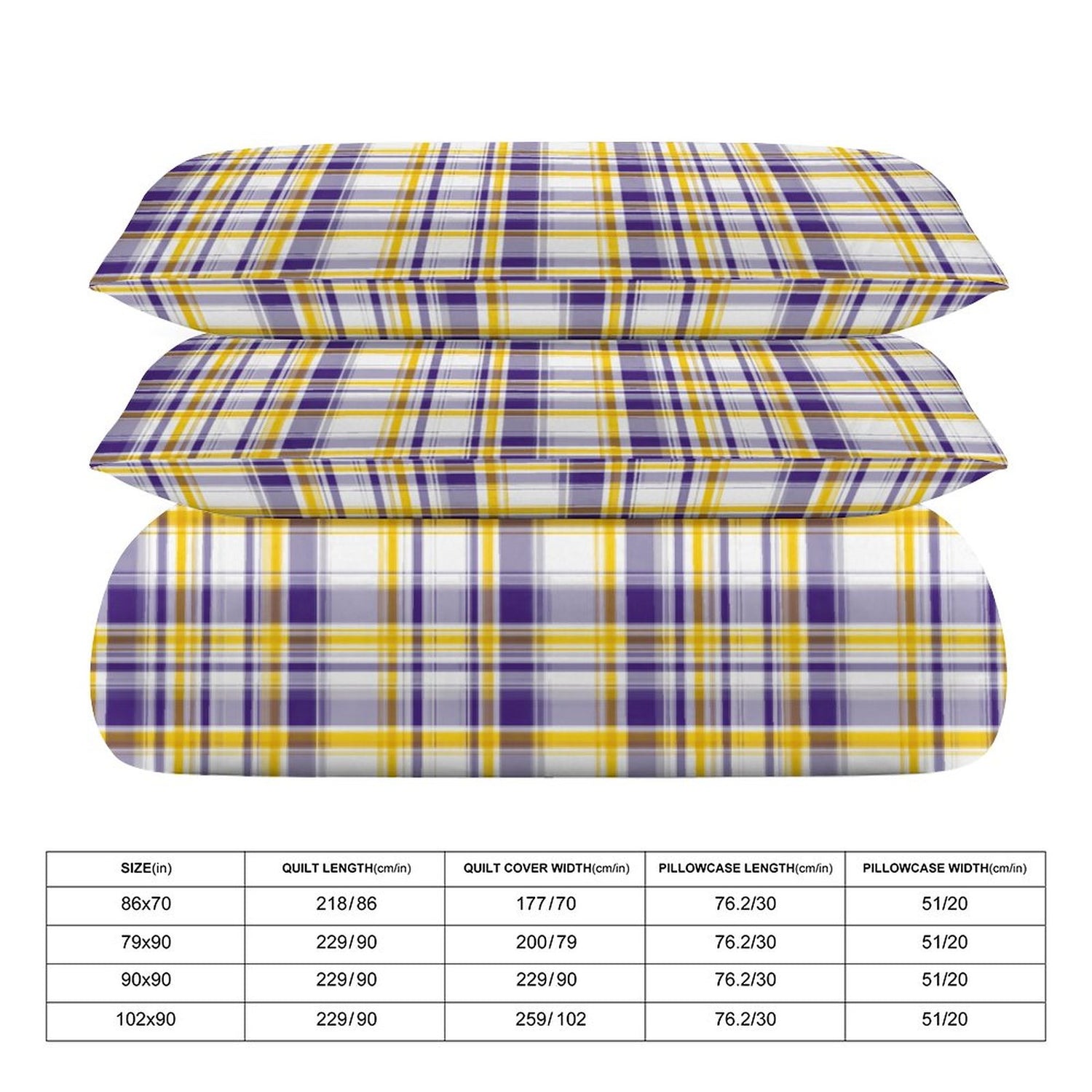 Tiger Plaid 3-Piece Reversible Duvet Cover & Pillow Sham Set – Full/Queen