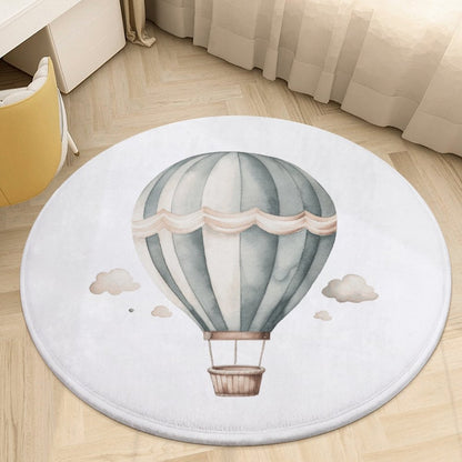 Round Bat Mat- Watercolor Hot Air Balloons