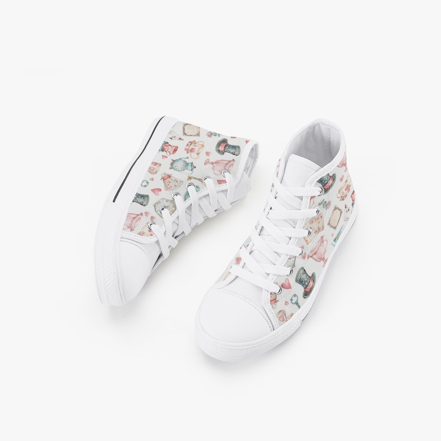 Girls Watercolor Wonderland Kid’s High-Top Canvas Shoes